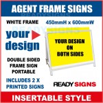 Frame Sign Agent  - 450mmH x 650mmW - Insertable